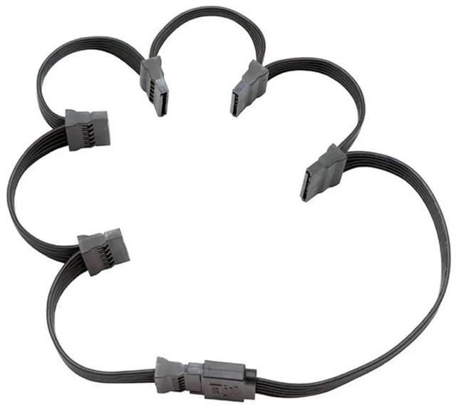 Alt view image 17 of 19 - SATA Power Extension Cable 15 Pin SATA Male to Female Extender Cable Adapter for HDD Hard Drive 30inch 70cm (1 to 6)
