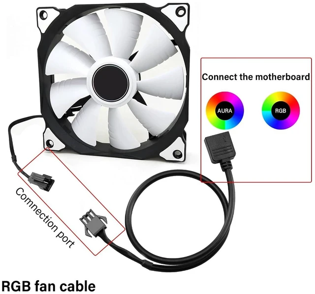 Alt view image 12 of 14 - RGB Extension Cable, 3-pin to SM 3Pin Female ARGB Connector Adapter Cable,5V 3-Pin Addressable RGB Extension Cable, for RGB Fan,PC LED Strip (0.98FT)