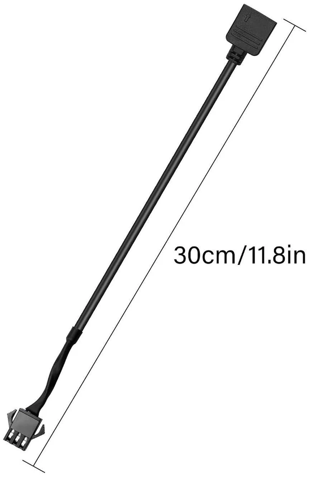 Alt view image 14 of 14 - RGB Extension Cable, 3-pin to SM 3Pin Female ARGB Connector Adapter Cable,5V 3-Pin Addressable RGB Extension Cable, for RGB Fan,PC LED Strip (0.98FT)