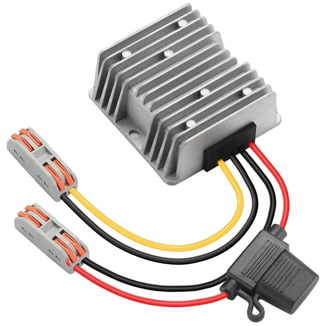 Alt view image 6 of 10 - YBBOTT DC 12V to 24V Step Up Converter 10A 240W Boost Converter DC Transformer with Fuse Power Supply for Golf Cart Vehicle