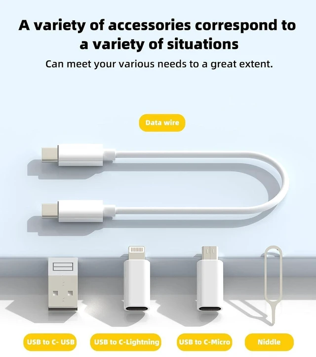 Alt view image 10 of 14 - Travel Cord Adapter Kit Storage Box(5 in 1) iPhone 16 15 Type C to USB C 60W Lightning 27W Fast Charger Micro USB OTG Data Cable Portable Power for iPad Android MacBook SIM Micro Sd Card Slot
