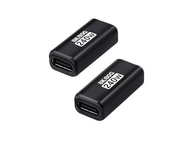 Alt view image 8 of 14 - WISDUM 80Gbps USB C Female to Female Adapter (240W Fast Charging and 8K@60Hz Video) USB C Coupler Bidirectional Converter for iPad, MacBook,Thunderbolt 5/4 and Type-C Devices (2Pack)