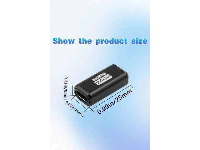 Alt view image 12 of 14 - WISDUM 80Gbps USB C Female to Female Adapter (240W Fast Charging and 8K@60Hz Video) USB C Coupler Bidirectional Converter for iPad, MacBook,Thunderbolt 5/4 and Type-C Devices (2Pack)