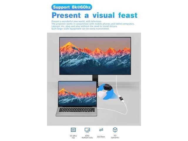 Alt view image 13 of 14 - WISDUM 80Gbps USB C Female to Female Adapter (240W Fast Charging and 8K@60Hz Video) USB C Coupler Bidirectional Converter for iPad, MacBook,Thunderbolt 5/4 and Type-C Devices (2Pack)