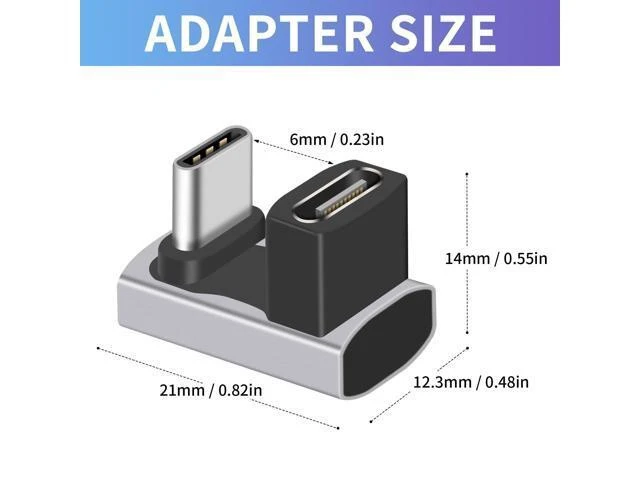 Alt view image 14 of 14 - WISDUM USB C 180 Degree Adapter 240W PD, 8K@60Hz, 40Gbps,180 Degree USB C Female to Male Adapter Connector for Thunderbolt 4, Thunderbolt 3, Switch, Laptop, Tablet, Phone and More 2 Pack