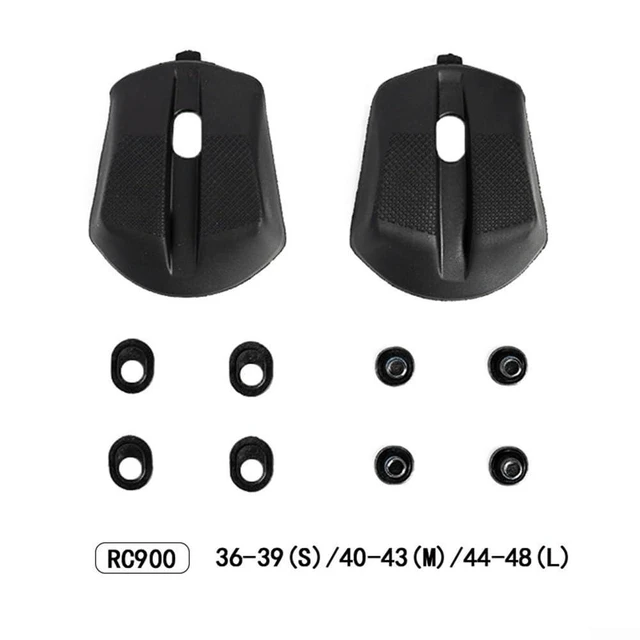 Alt view image 10 of 14 - Replaceable Heel Pads for RC901 RC902 RC903 Road Bike Shoes, ABS Wear-Resistant Shoe Repair Accessories, 3x3cm Black Replacement Parts, for RC900 S/M/L Sizes