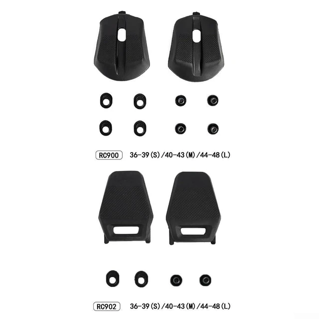 Alt view image 11 of 14 - Replaceable Heel Pads for RC901 RC902 RC903 Road Bike Shoes, ABS Wear-Resistant Shoe Repair Accessories, 3x3cm Black Replacement Parts, for RC900 S/M/L Sizes