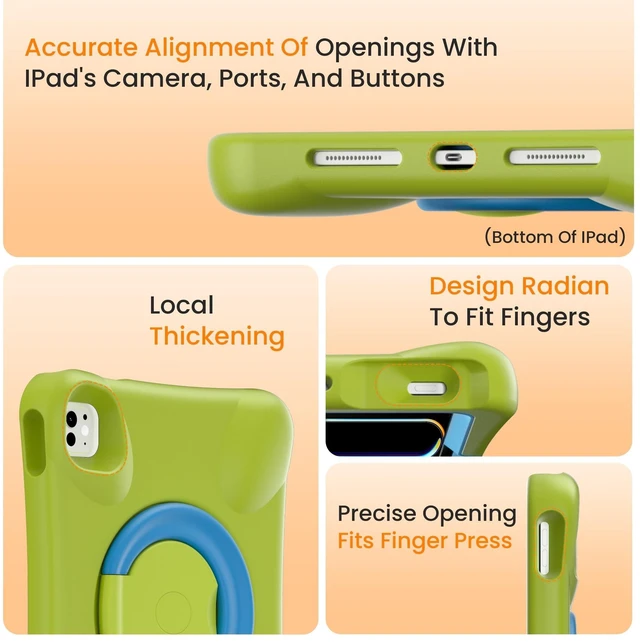 Alt view image 8 of 10 - Pepkoo EVA Kid-Proof Case for iPad Pro 11 inch M4 2024 (A2836/A2837),Shockproof Heavy Duty Cover with Stand,Design for Kids Children