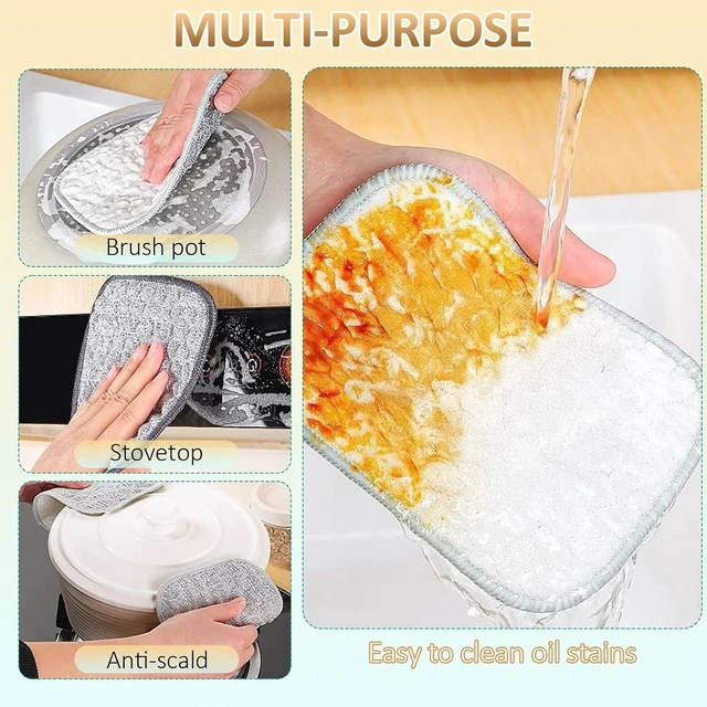 Alt view image 9 of 12 - 2025 New Multipurpose Wire Dishwashing Rags for Wet and Dry, Reusable Metal Scrubbing Pads Sponge Cloths, Non-Scratch Wire Dishcloth for Cleaning Kitchen Dishes, Sinks (Green 5 Pcs)