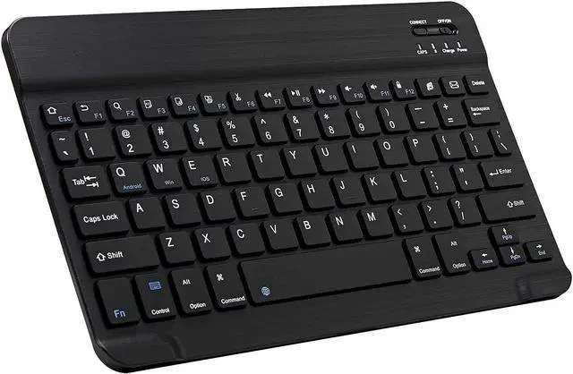Alt view image 8 of 14 - WISDUM Ultra-Slim Bluetooth Keyboard Portable Mini Wireless Keyboard Rechargeable for Tablet Phone Smartphone iOS Android Windows (10 inch Black)