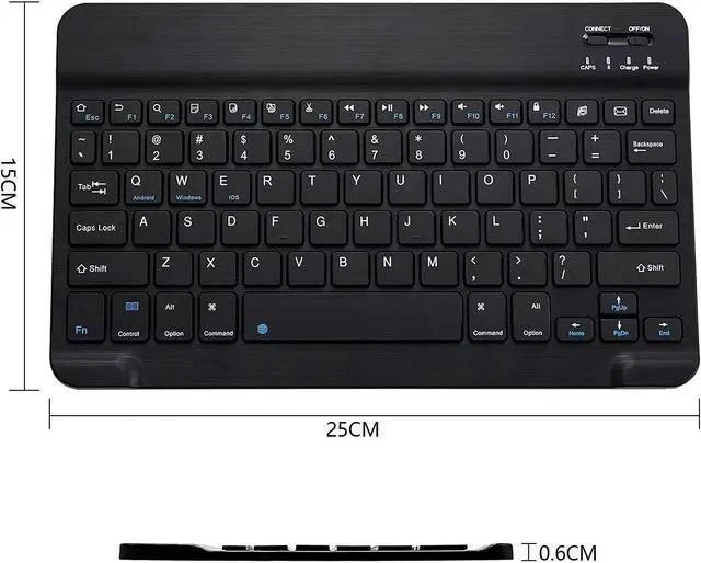 Alt view image 13 of 14 - WISDUM Ultra-Slim Bluetooth Keyboard Portable Mini Wireless Keyboard Rechargeable for Tablet Phone Smartphone iOS Android Windows (10 inch Black)