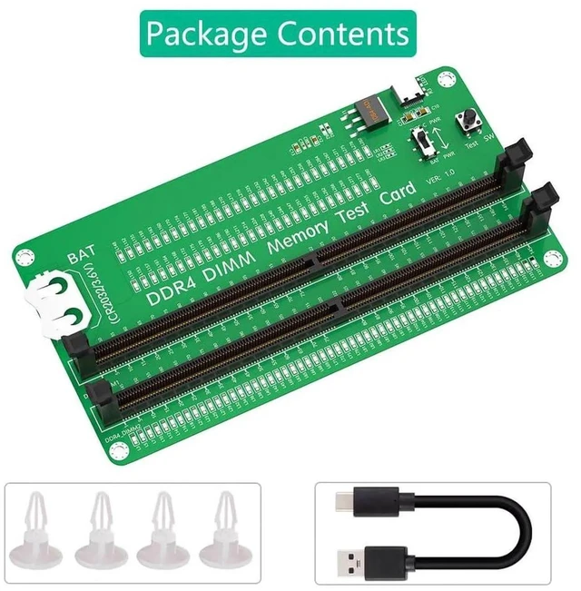 Alt view image 18 of 19 - DDR4 Memory Tester, Desktop Computer Memory Test Card With LED Indicators