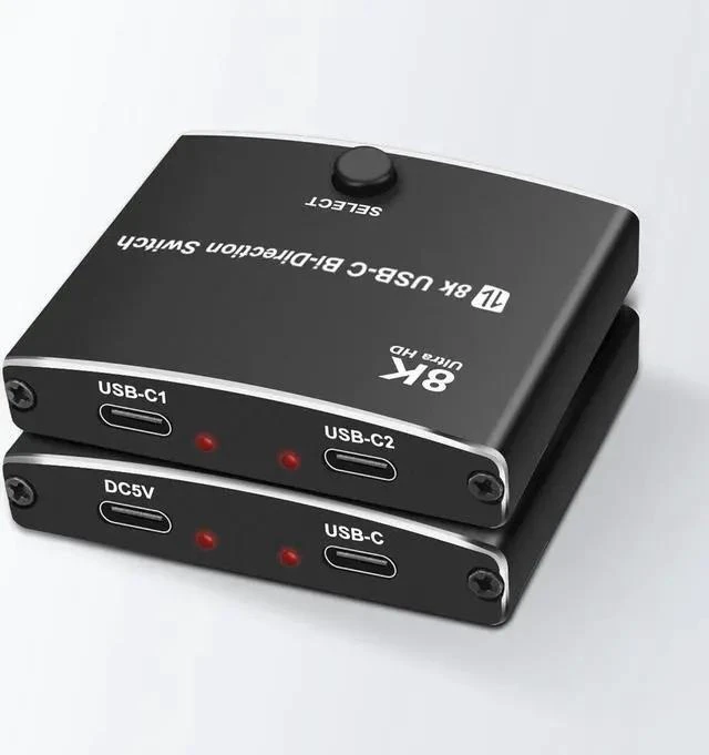 Alt view image 10 of 14 - WISDUM USB C Type-C Switcher 1 in 2 out/2 in 1 out 8K@60Hz 4K@120Hz Type-C Bi-Directional Switch Selector Support 48Gbps Data Transmission with Type-C Cables for PC Monitor HDTV-1 PCS