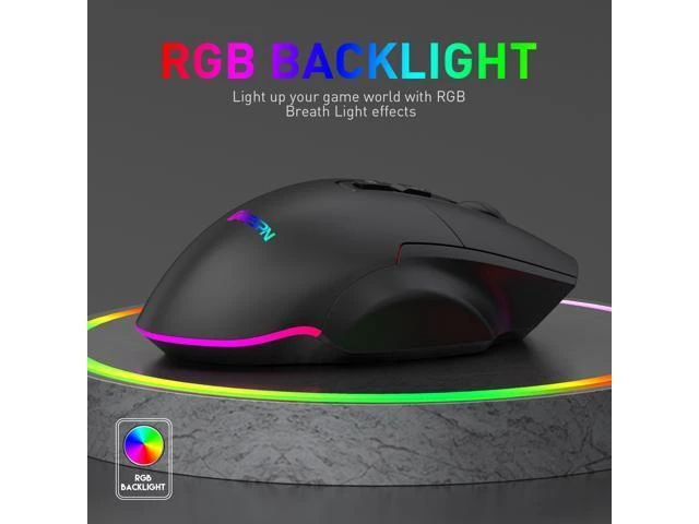 Alt view image 10 of 14 - 2.4G Wireless Bluetooth Mouse, Bluetooth RGB Rechargeable Gaming Mouse Wireless Computer Silent Mause LED Backlit 1600 DPI Ergonomic Gaming Mouse for Laptop PC