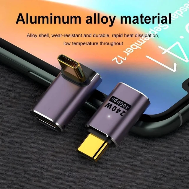 Alt view image 9 of 10 - USB4 Type-C Adapter 40Gbps 240W Straight Male to Female 8K Video Converter, PD Fast Charging Extension for Laptop/Phone