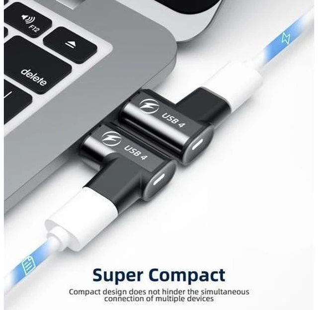 Alt view image 10 of 14 - WISDUM 240W USB C Elbow Magnetic Adapter, (2 Pack) Magnetic USB C Adapter Right Angle 24Pin with USB4 40Gbps 8K 60Hz for iPhone 15 Series, Thunderbolt 3/4, MacBook Pro/Air and More Type C Devices