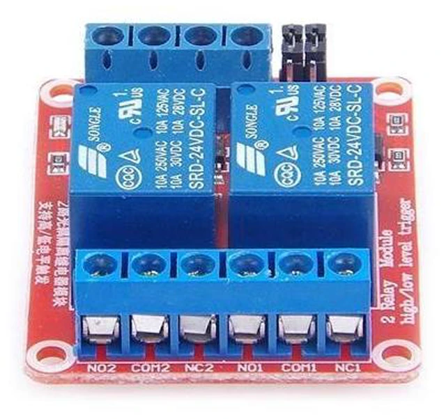 Alt view image 8 of 12 - WISDUM 2pcs DC 24V 2 Channel Relay Module with Isolated Optocoupler High and Low Level H/L Level Trigger Module Triggered by DC 24V