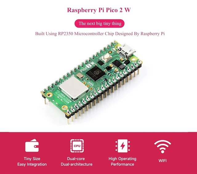 Alt view image 10 of 14 - (2PCS) Pico 2 W with Color-Coded Pre-Soldered Header Compatible with Raspberry Pi Pico 2 W Microcontroller, 2.4GHz 802.11n Wireless LAN WIFI4 and Bluetooth 5.2, RP2350 Dual-Core& Dual-Architecture