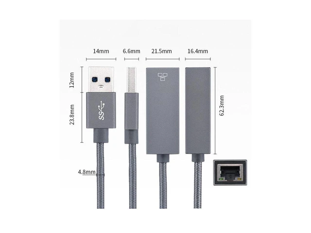 Alt view image 20 of 20 - 2.5G USB to RJ45 Interface Ethernet USB 3.0 LAN Adapter RTL8156 Wired USB 3.0 2500M External Network Converter for Windows 7/ 8/10 MacBook Ethernet eokCXOY