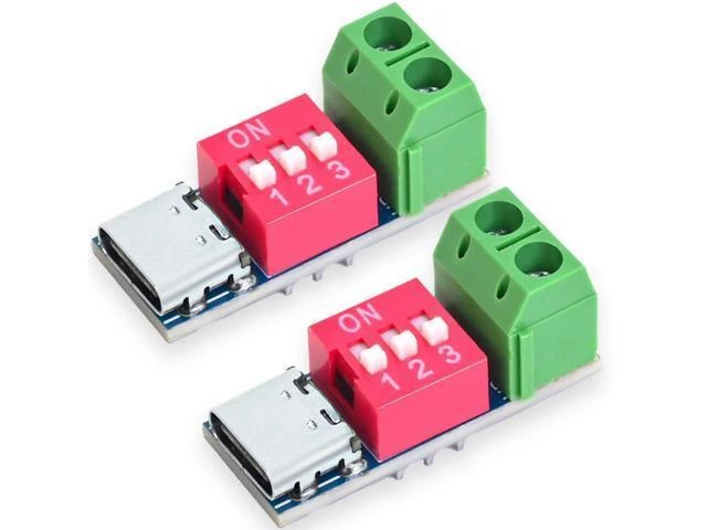 Alt view image 8 of 14 - WISDUM 2PCS USB-C PD/QC Fast Charge Trigger Module & Decoy Board - Dual-Port Voltage selector (5V/9V/12V/20V Output) Charger Power Delivery Boost Module