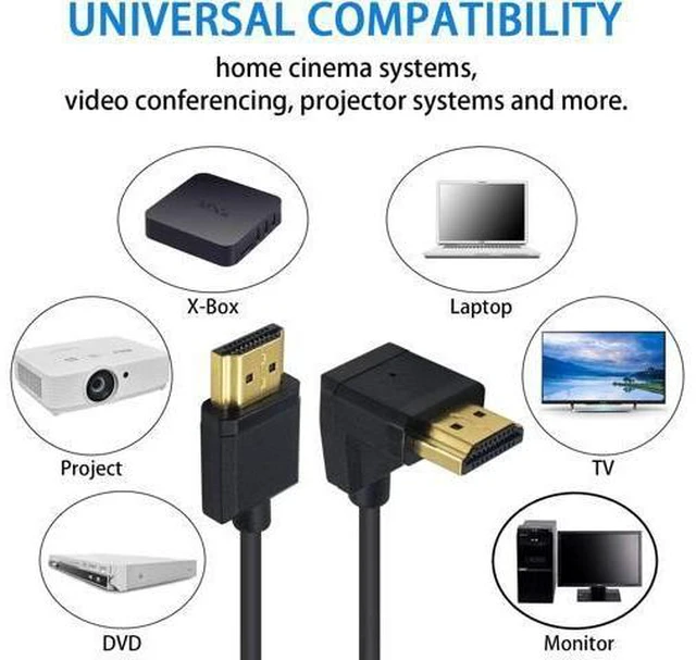 Alt view image 10 of 14 - WISDUM 4K 90 Degree HDMI Cable 6inch/15cm, Extremely Thin Down Angled HDMI Male to Male Cable for 3D and 4K Ultra HD TV Stick HDMI 2.0 Cord