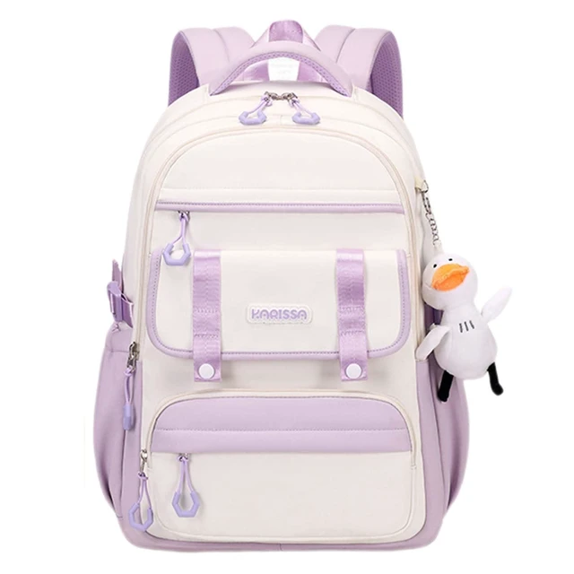 Alt view image 6 of 10 - MININAI Womens Girls Backpack for School Cute Aesthetic Large Laptop Backpack Kawaii Preppy Teen Kids Bookbag Travel Daypack (Purple,L)