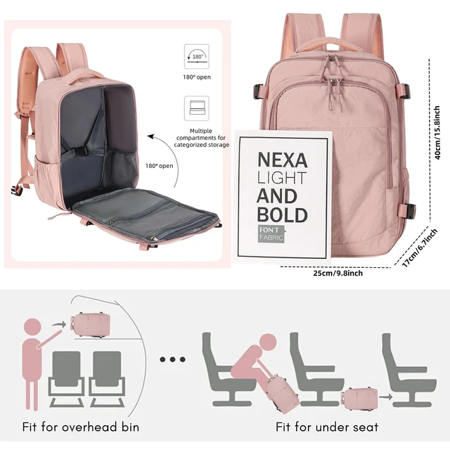 Alt view image 8 of 10 - RELITRK Travel Backpack For Women Men,Airline Approved Carry on Backpack,Casual Daypack for Business Travel Essentials (Khaki)