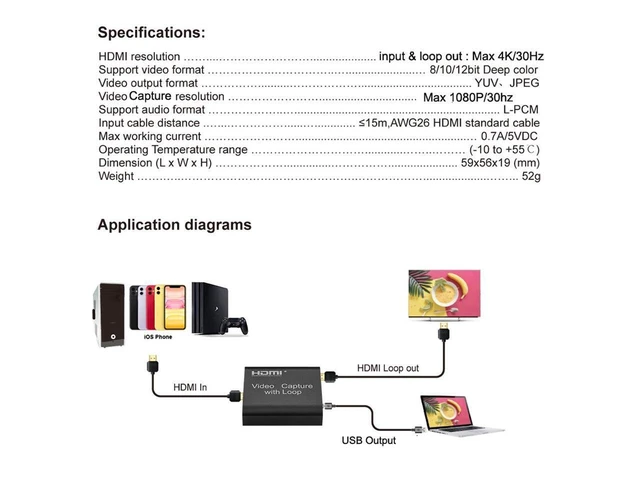 Alt view image 18 of 20 - 4K HDMI Capture Card USB 2.0 1080P Grabber Phone Video Capture with Loop Output Game Recording Device For Youtube Live Streaming PS4 IOS Phone HDV XBox one