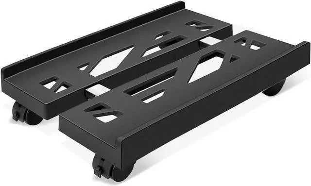 Alt view image 9 of 14 - Computer Tower Stand, Adjustable CPU Stand Cart, Mobile PC Stand with Rolling Casters, CPU Raise Fits Most PC Gaming Office Desk Accessories - Black