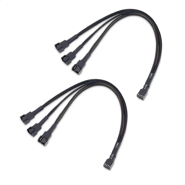 Alt view image 8 of 14 - Cable Matters 2-Pack 3 Way 4 Pin PWM Fan Splitter Cable 12 Inches, PC Fan Splitter 1 to 3 Converter, PC Fan Extension Cable