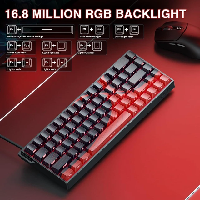 Alt view image 13 of 14 - AULA WIN68 HE MAX - Hall Effect Gaming Keyboard with Magnetic Switch, Adjustable Actuation Fast Trigger Mode, 8KHz Polling Rate, RGB Backlit Wired Mechanical Gaming Keyboard 60 Percent Compact Design