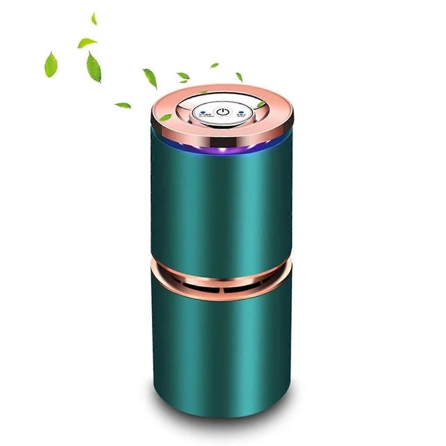 Alt view image 11 of 12 - Ecocleanpath Mini USB Air Purifier for Car & Desk, Super Quiet with 7-Color LED Light, No Filter Needed (Green)