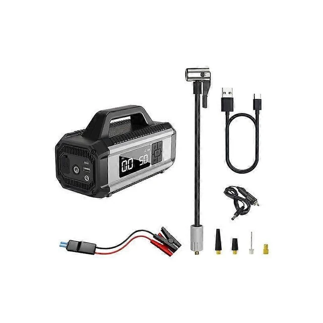 Alt view image 6 of 10 - Ecocleanpath QB05 Portable Air Compressor: Tire Inflator for Car, Bike, Ball & Power Bank (Grey)
