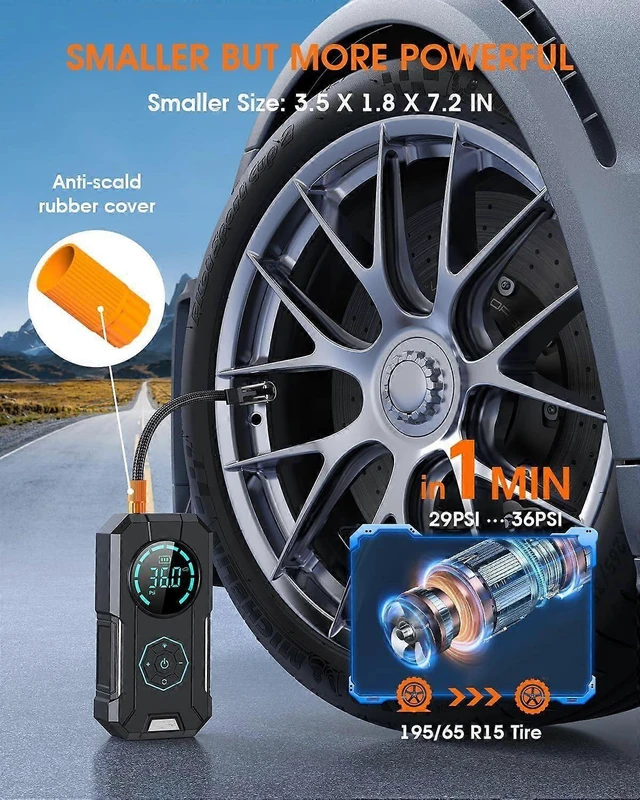 Alt view image 7 of 10 - Ecocleanpath 150PSI Portable Tire Inflator with Memory Function & LED Light, 12V DC Air Compressor for Car, Bike, Ball