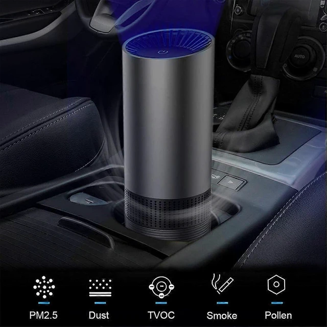 Alt view image 7 of 10 - Ecocleanpath Mini Portable Car Air Purifier with HEPA & Negative Ion, USB Powered, Removes PM2.5/Smoke/Odors (Black)
