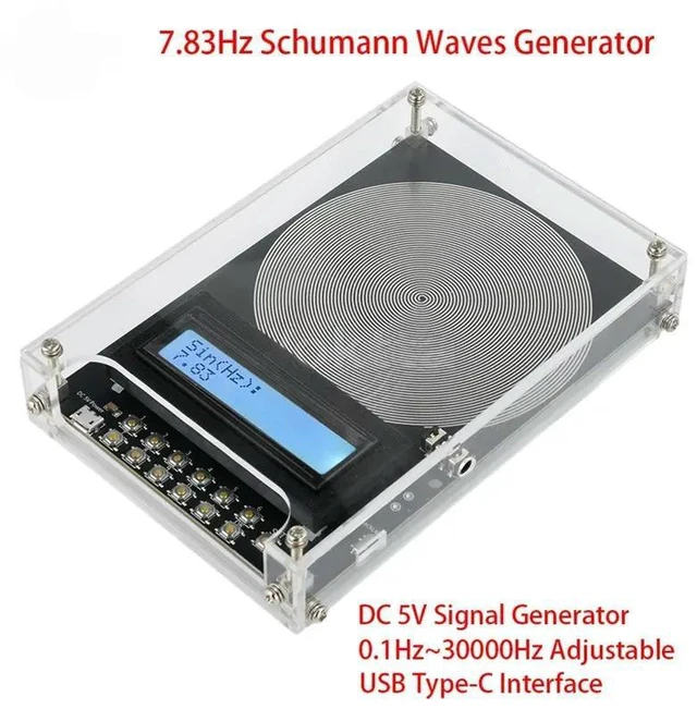 Alt view image 9 of 12 - DC 5V Adjustable Frequency Signal Generator 7.83Hz Schumann Waves Tester 0.1Hz-30000Hz Audio Resonator Type-C Interface