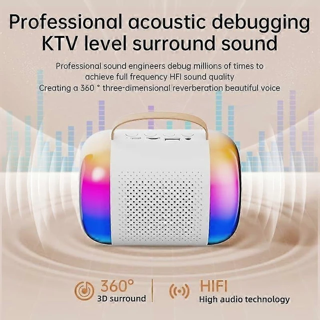 Alt view image 12 of 12 - Ecocleanpath Mini Karaoke Machine with Wireless Mic, Bluetooth Speaker, RGB Lights for Kids & Adults