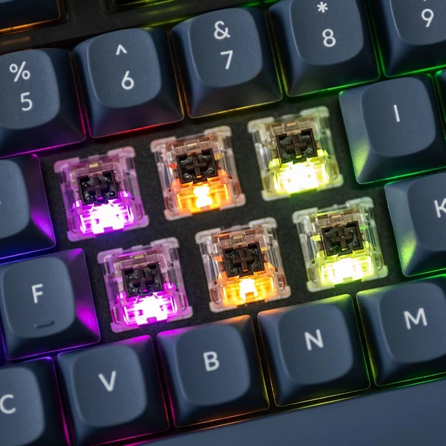 Alt view image 13 of 14 - Keychron V3 Wired Custom Mechanical Keyboard, TKL Tenkeyless QMK/VIA Programmable Macro with Hot-swappable Keychron K Pro Brown Switch Compatible with Mac Windows Linux (Frosted Black-Translucent)