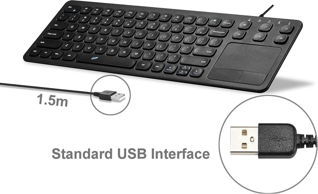 Alt view image 7 of 8 - Vilros 15 Inch USB Keyboard with Touchpad-Great for Raspberry Pi
