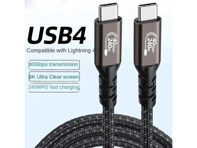 Alt view image 7 of 12 - 1.5FT Braided USB4 C to C Cable, 40Gbps 240W Fast Charging & 8K UHD Display Cord for Samsung S23/S22/S21/S20 Ultra, Note 20, Laptop, Hub, Docking
