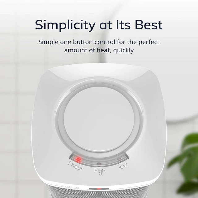 Alt view image 14 of 14 - Lasko Portable Electric Ceramic Space Heater with ALCI Plug for Bathroom Use, 2 Heat Settings and Simple Heat Button, 8 Inches, White, 1500W, CD08200