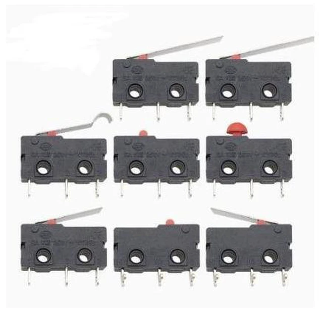 Alt view image 3 of 4 - Travel limit switch contact button button KW11-3Z KW12 push-button switch small straight handle three-legged 5A 250V KW11-3Z-A-1 Handleless 3-pronged