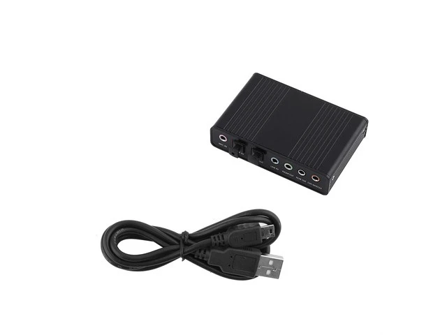 Alt view image 8 of 10 - 5.1 USB Audio Sound Card with SPDIF, External USB Sound Card Adapter for PC Laptop Audio, Support 48/44 KHz Sampling Rate, Black