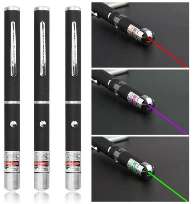 Alt view image 9 of 12 - Laser Pointer Pen 900Mile Strong Green Blue Red Light Visible Beam Lazer 3 Packs