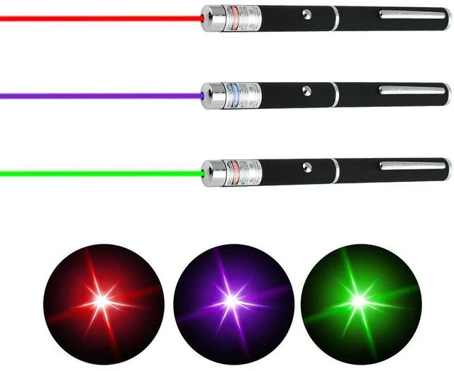 Alt view image 8 of 12 - Laser Pointer Pen 900Mile Strong Green Blue Red Light Visible Beam Lazer 3 Packs