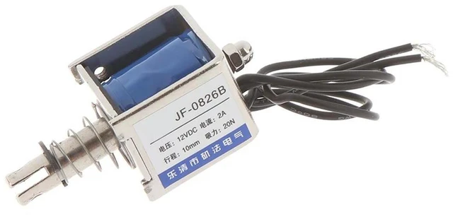 Alt view image 5 of 6 - JF-0826B 12V/2A 10mm 20N push pull type open frame solenoid electromagnet
