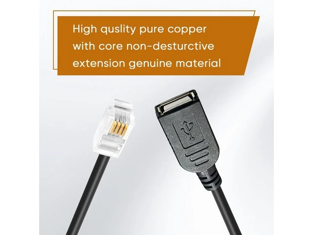 Alt view image 11 of 12 - USB to Rj9 Female to Male, 4p4c 4-Pin Adapter, Compatible with Most Avaya Landline Phones (RJ9 Male to USB female30cm)
