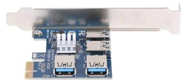 Alt view image 5 of 6 - PCIe 1 to 4 PCI-Express 16X Slots Riser Card PCI-E 1X to External 4 PCI-e USB 3.0 Adapter Multiplier Card for Bitcoin Miner