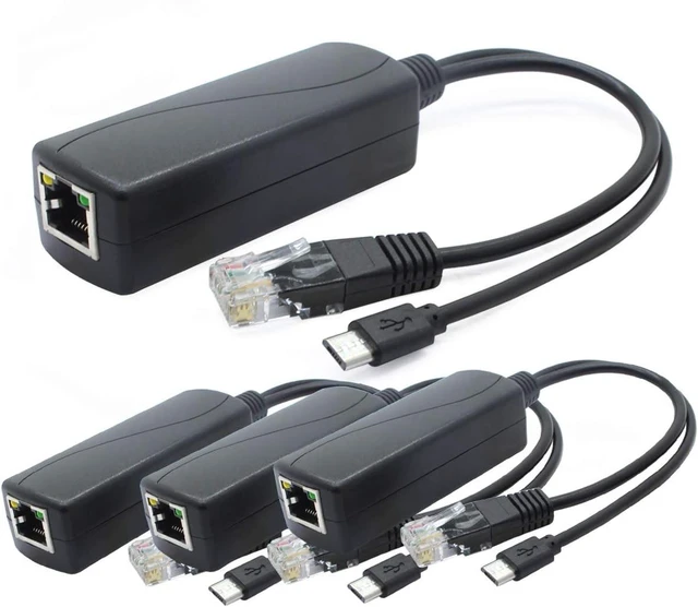 Alt view image 8 of 14 - ANVISION 4-Pack 5V PoE Splitter, 48V to 5V 2.4A Adapter with Micro USB Plug, IEEE 802.3af Compliant, for IP Camera, Tablets, Dropcam or Raspberry Pi and More, AV-PS05-1