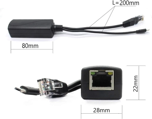 Alt view image 10 of 14 - ANVISION 4-Pack 5V PoE Splitter, 48V to 5V 2.4A Adapter with Micro USB Plug, IEEE 802.3af Compliant, for IP Camera, Tablets, Dropcam or Raspberry Pi and More, AV-PS05-1